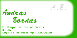 andras bordas business card