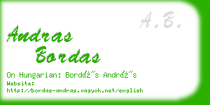 andras bordas business card